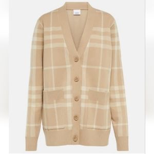 Authentic BURBERRY Checked wool and cashmere cardigan (Brand New)